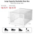 Large Shoe Box Clear Plastic Organizers Magnetic Doors