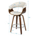Swivel Bar Stool with PU Leather Upholstered Back Bentwood