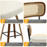 26" Swivel Counter Height Bar Stools Upholstered PU Leather Rattan