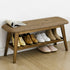 Bamboo Entryway Shoe Bench Linen Upholstered Shoe Rack