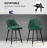 Velvet Upholstered Swivel Bar Stool Set of 2, 26"