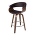 Swivel Bar Stool with PU Leather Upholstered Back Bentwood