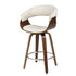 Swivel Bar Stool with PU Leather Upholstered Back Bentwood