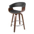 Swivel Bar Stool with PU Leather Upholstered Back Bentwood