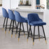 Velvet Upholstered Swivel Bar Stool Set of 2, 26"