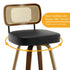 26" Swivel Counter Height Bar Stools Upholstered PU Leather Rattan