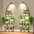 Tall Plant Stand Large Flower Shelf, Half Moon Shape, Set of 2