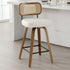 26" Swivel Counter Height Bar Stools Upholstered PU Leather Rattan