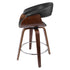 Swivel Bar Stool with PU Leather Upholstered Back Bentwood