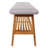 Bamboo Entryway Shoe Bench Linen Upholstered Shoe Rack