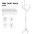 Coat Rack Freestanding Large Wood Tree Rack w/ 8 Hooks