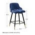 Velvet Upholstered Swivel Bar Stool Set of 2, 26"