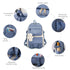 5Pcs Canvas School Backpack Set Student Bag