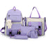 5Pcs Canvas School Backpack Set Student Bag