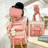 5Pcs Canvas School Backpack Set Student Bag