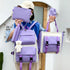 5Pcs Canvas School Backpack Set Student Bag
