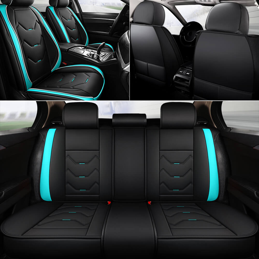 Peacock blue Universal Seat Covers Leather Seat Cushions Luxury