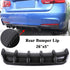 Car Rear Bumper Lip Splitter Shark Fin 6 Wing Curved Diffuser - millionsource