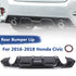 Rear Bumper Lip Diffuser Splitter Spoiler For 2016-2020 Honda Civic - millionsource