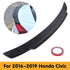Car Rear Trunk Lip Spoiler Duckbill  Fit For Honda Civic 2016-2019 - millionsource