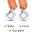 Heavy Duty Tow Rope Strap Capacity Recovery Rope w/ 2 Hooks - millionsource
