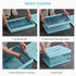 Collapsible Storage Bins Stackable Clear Containers w/ Lid Handle - millionsource