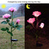 3 Heads Waterproof Solar Rose Flower LED Lights Garden Decor - millionsource