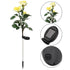 3 Heads Waterproof Solar Rose Flower LED Lights Garden Decor - millionsource