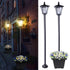 63in Vintage Solar Lamp Post Light with Planter Selectable Height - millionsource