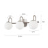 3-Light Vanity Light Wall Fixture Milky Glass Bathroom Lights Over Mirror - millionsource