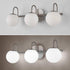 3-Light Vanity Light Wall Fixture Milky Glass Bathroom Lights Over Mirror - millionsource