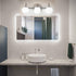 3-Light Vanity Light Wall Fixture Milky Glass Bathroom Lights Over Mirror - millionsource