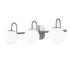 3-Light Vanity Light Wall Fixture Milky Glass Bathroom Lights Over Mirror - millionsource