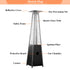 87 in Pyramid Patio Heater with Cover 42000 BTU Propane Gas Heating - millionsource