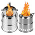 Upgraded Portable Camping Wood Stove w/Solid Alcohol Plate - millionsource