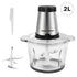 2L Electric Meat Grinder Food Chopper Blender Slicer with Glass Bowl - millionsource