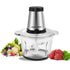 2L Electric Meat Grinder Food Chopper Blender Slicer with Glass Bowl - millionsource