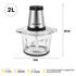 2L Electric Meat Grinder Food Chopper Blender Slicer with Glass Bowl - millionsource
