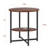 15.7 Inch Round Side Table 2 Tier Wooden End Table with Storage Shelf
