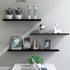 Display of 4Pc DIY Wood Floating Shelves Wall Mounted Shelf