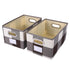 Fabric Storage Bin Cotton Linen Basket Foldable Washable, 2PCS