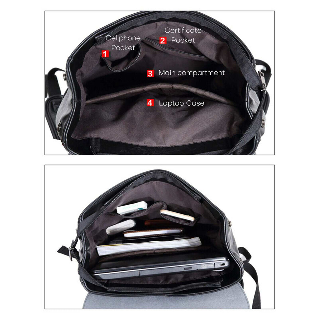 Inside of Vintage Faux Leather Backpack