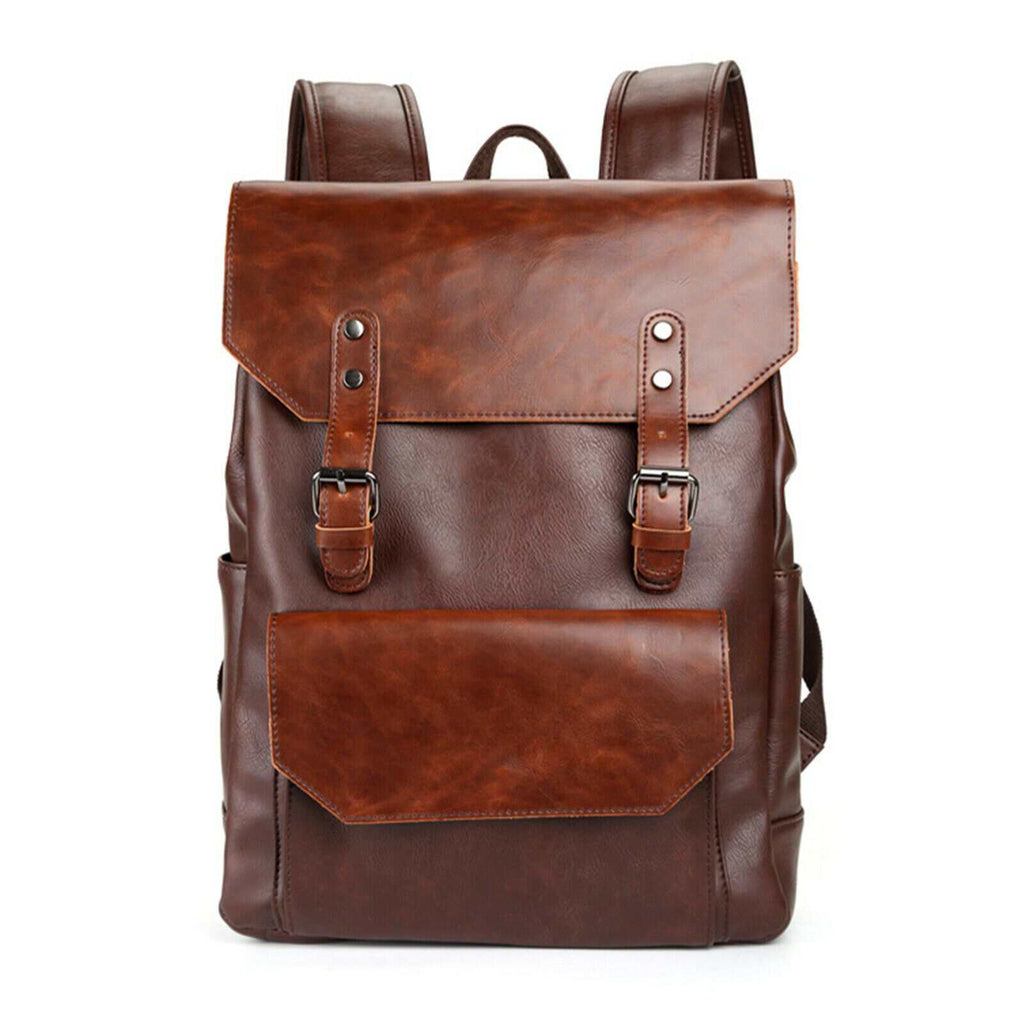 Display of Vintage Faux Leather Backpack