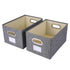 Fabric Storage Bin Cotton Linen Basket Foldable Washable, 2PCS