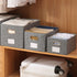 Fabric Storage Bin Cotton Linen Basket Foldable Washable, 2PCS