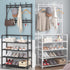 3 in 1 Coat Rack 4-Tier Shoe Shelf 16 Hooks Free Standing Hall Tree