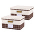 Lidded Storage Bins Cotton Linen Foldable Washable Basket, 2PCS