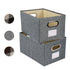 Fabric Storage Bin Cotton Linen Basket Foldable Washable, 2PCS
