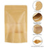 50Pack Kraft Paper Stand Up Food Bag w/ Clear Window