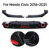 Rear Bumper Lip Diffuser Splitter w/ Brake Light For Civic 2016-2021 - millionsource